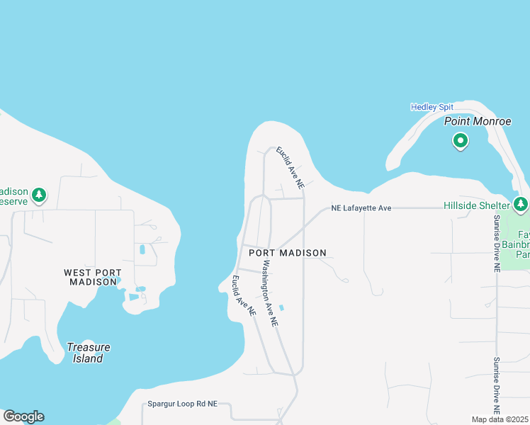map of restaurants, bars, coffee shops, grocery stores, and more near 15559 Washington Avenue Northeast in Bainbridge Island