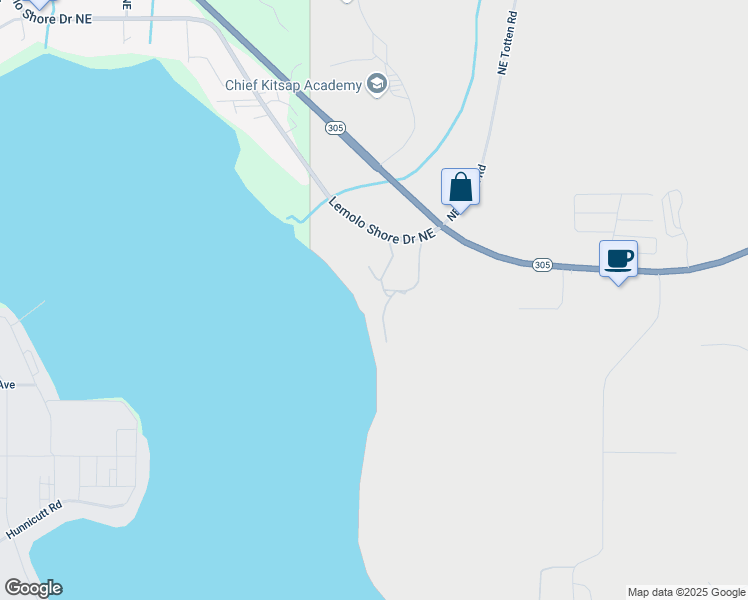 map of restaurants, bars, coffee shops, grocery stores, and more near 15800 Nesika Bay Road Northeast in Poulsbo