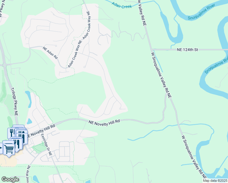 map of restaurants, bars, coffee shops, grocery stores, and more near 24591 Northeast Vine Maple Way in Redmond