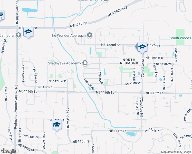 map of restaurants, bars, coffee shops, grocery stores, and more near 11924 167th Place Northeast in Redmond
