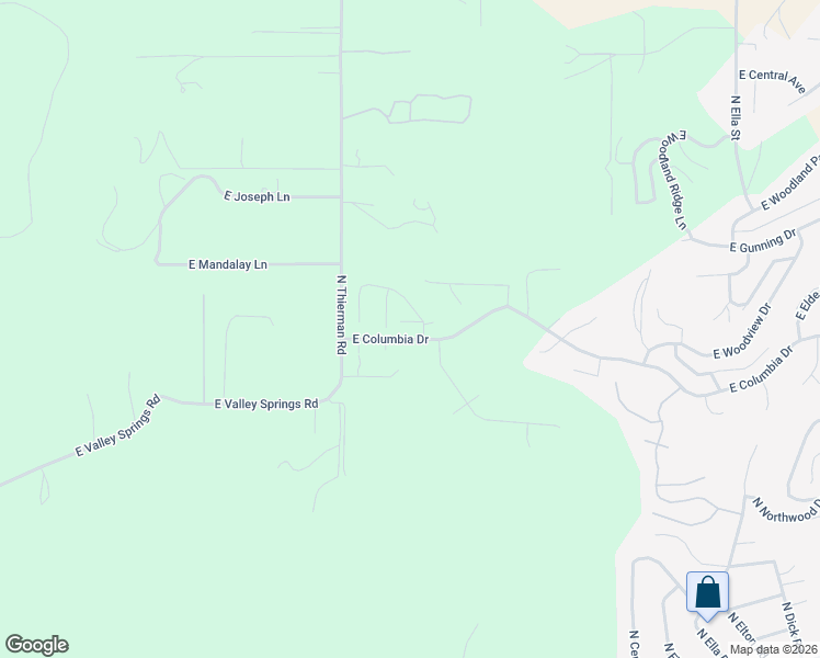 map of restaurants, bars, coffee shops, grocery stores, and more near 5405 North Radium Lane in Spokane