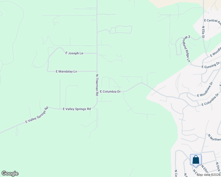 map of restaurants, bars, coffee shops, grocery stores, and more near 5405 North Radium Lane in Spokane