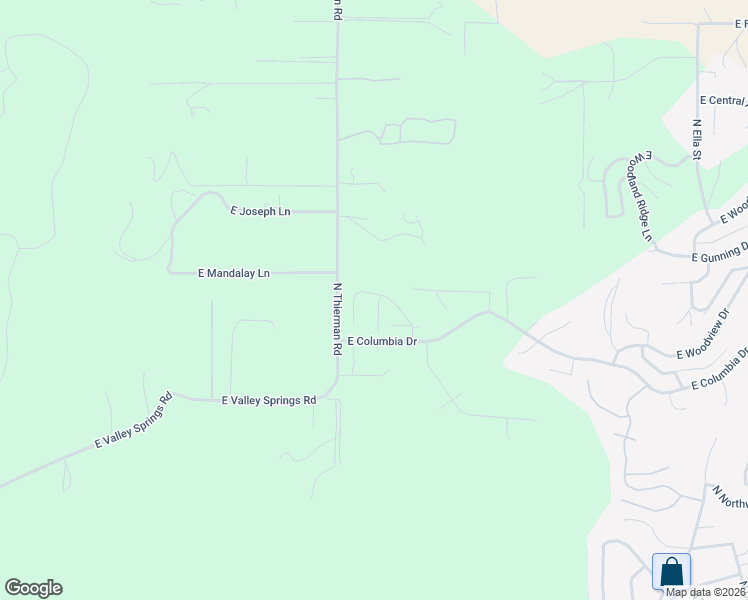 map of restaurants, bars, coffee shops, grocery stores, and more near 5526 North Radium Lane in Spokane