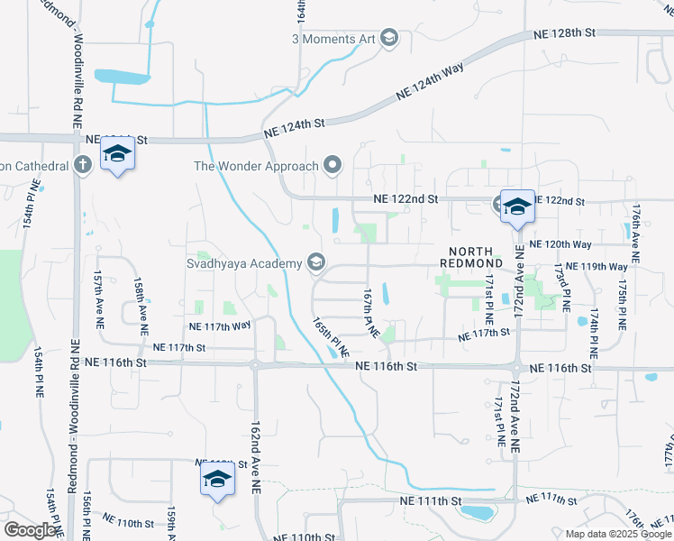 map of restaurants, bars, coffee shops, grocery stores, and more near 15977 Northeast 120th Street in Redmond