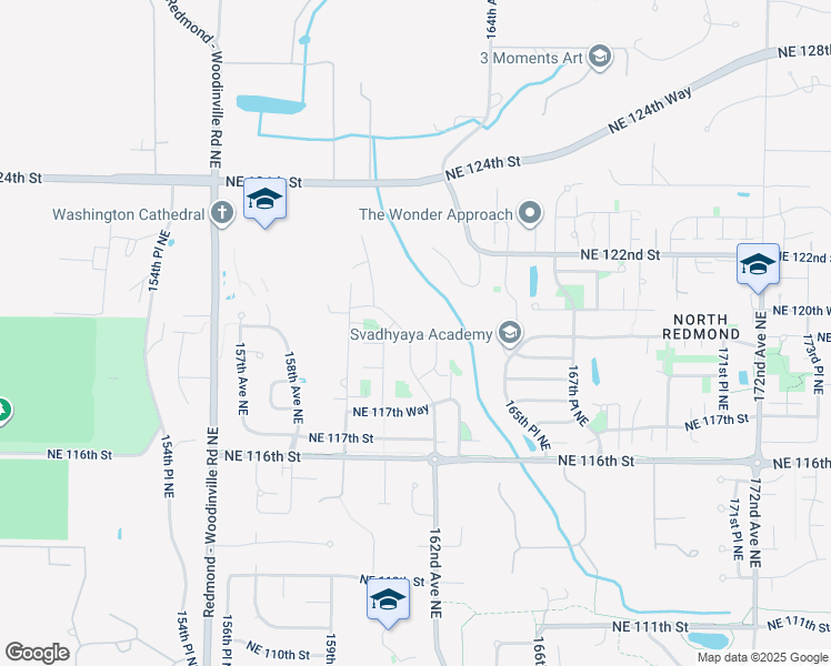 map of restaurants, bars, coffee shops, grocery stores, and more near 11986 161st Avenue Northeast in Redmond
