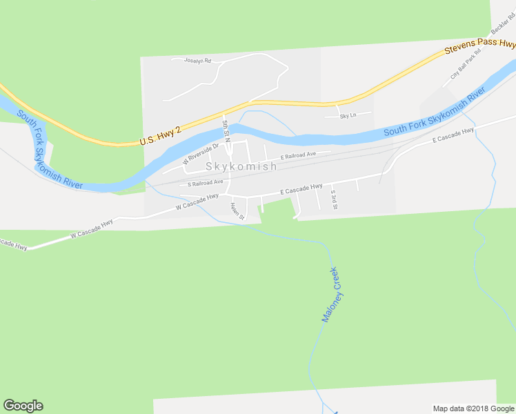 map of restaurants, bars, coffee shops, grocery stores, and more near 105 Thelma Street in Skykomish