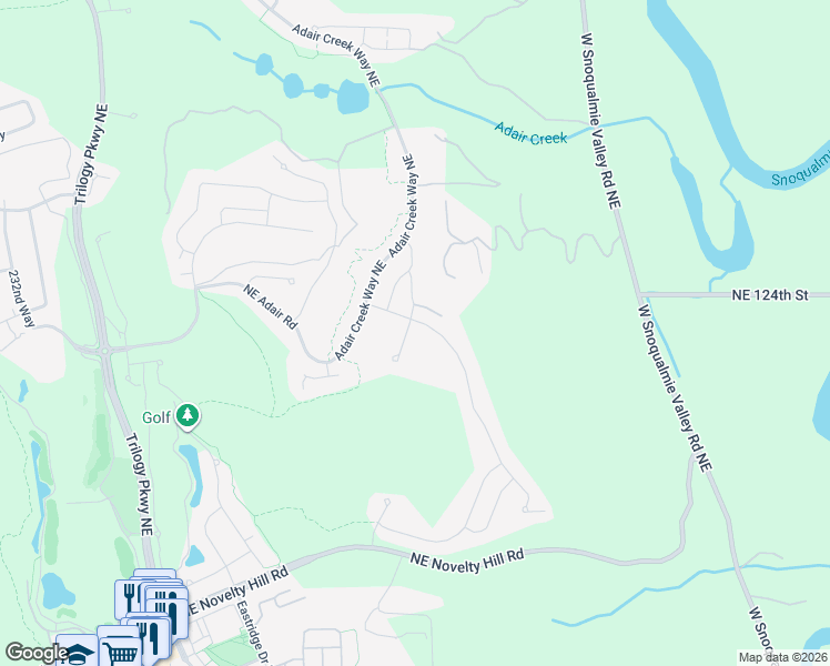 map of restaurants, bars, coffee shops, grocery stores, and more near 12240 243rd Place Northeast in Redmond