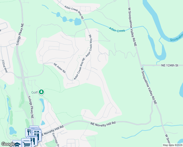 map of restaurants, bars, coffee shops, grocery stores, and more near 12240 243rd Place Northeast in Redmond