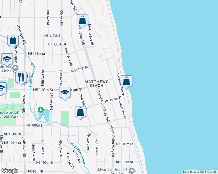 map of restaurants, bars, coffee shops, grocery stores, and more near 4607 Northeast 110th Street in Seattle