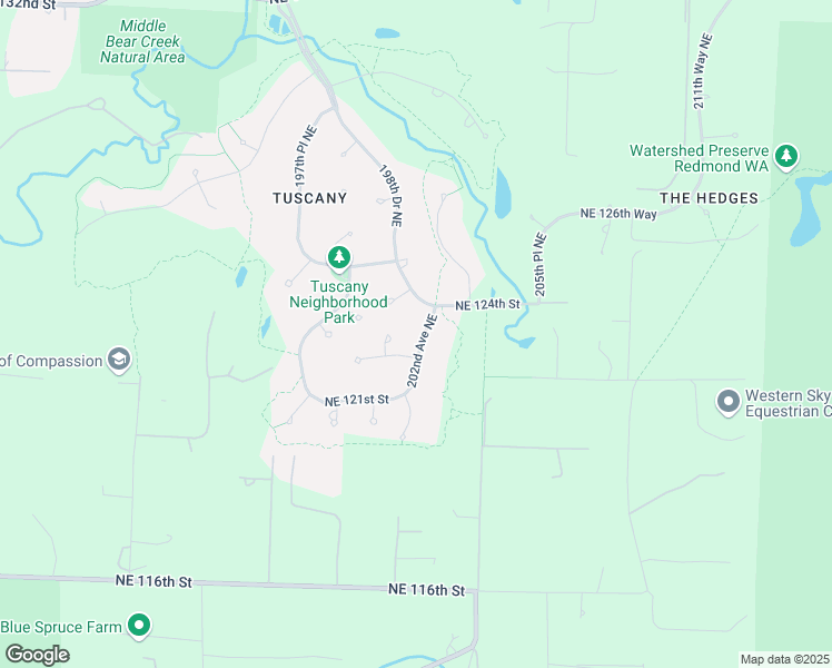 map of restaurants, bars, coffee shops, grocery stores, and more near 12215 202nd Avenue Northeast in Woodinville