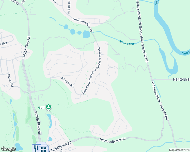 map of restaurants, bars, coffee shops, grocery stores, and more near 12384 Adair Creek Way Northeast in Redmond