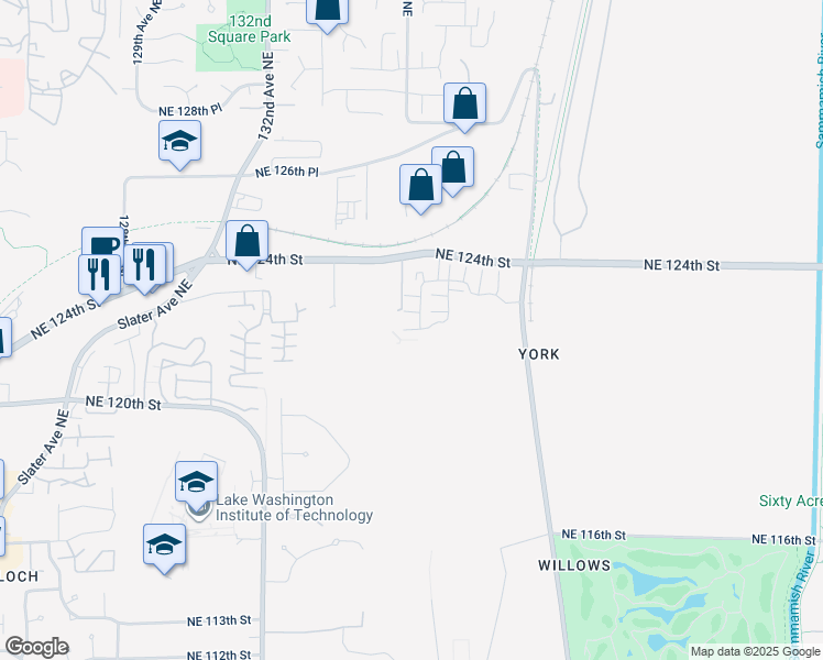 map of restaurants, bars, coffee shops, grocery stores, and more near 12207 137th Place Northeast in Kirkland
