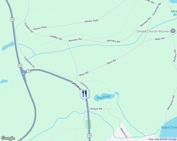 map of restaurants, bars, coffee shops, grocery stores, and more near in Harbour Grace