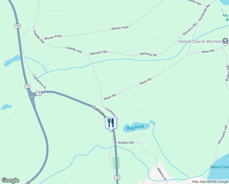 map of restaurants, bars, coffee shops, grocery stores, and more near in Harbour Grace