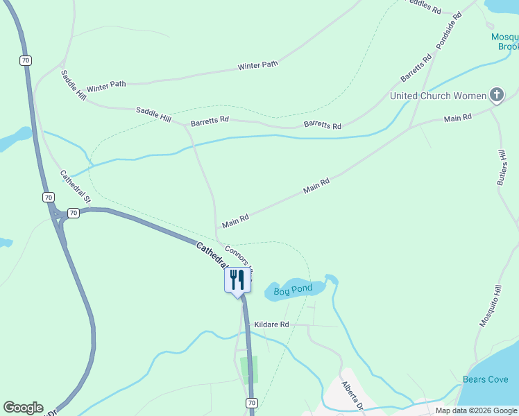 map of restaurants, bars, coffee shops, grocery stores, and more near in Harbour Grace