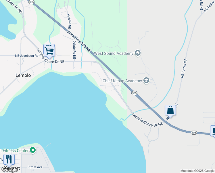 map of restaurants, bars, coffee shops, grocery stores, and more near 16415 Lemolo Shore Drive Northeast in Poulsbo