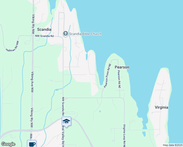 map of restaurants, bars, coffee shops, grocery stores, and more near 16400 Thorpe Road Northeast in Poulsbo