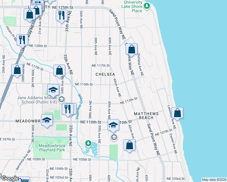 map of restaurants, bars, coffee shops, grocery stores, and more near in Seattle