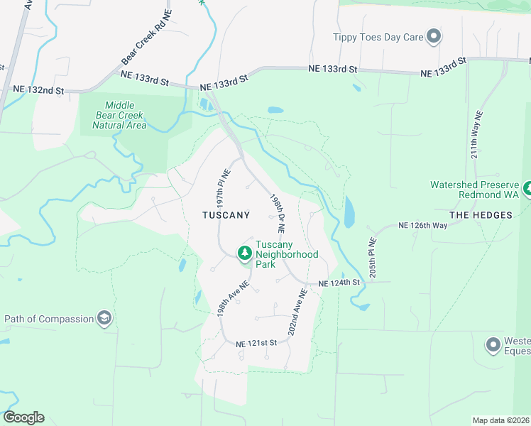 map of restaurants, bars, coffee shops, grocery stores, and more near 19862 Northeast 126th Place in Woodinville