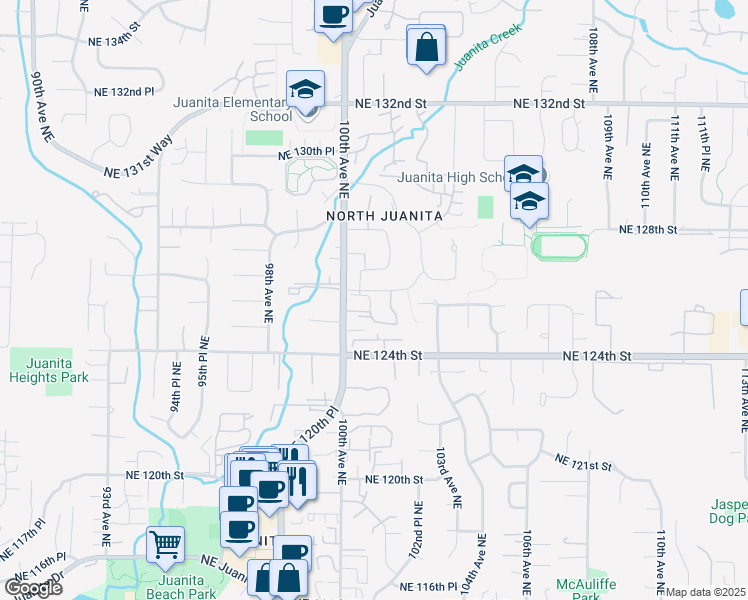 map of restaurants, bars, coffee shops, grocery stores, and more near 12520 101st Way Northeast in Kirkland