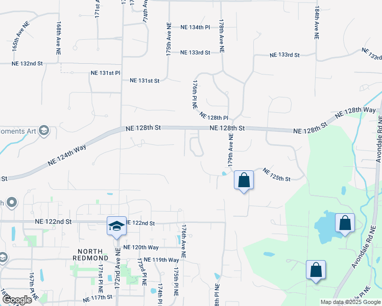 map of restaurants, bars, coffee shops, grocery stores, and more near 12619 176th Place Northeast in Redmond