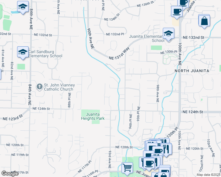 map of restaurants, bars, coffee shops, grocery stores, and more near 9213 NE 126th Pl in Kirkland