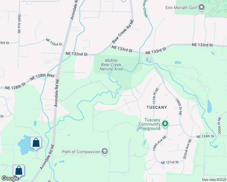 map of restaurants, bars, coffee shops, grocery stores, and more near 19191 Northeast 127th Street in Redmond