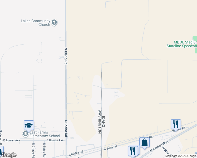 map of restaurants, bars, coffee shops, grocery stores, and more near 6307 North Stateline Road in Spokane County