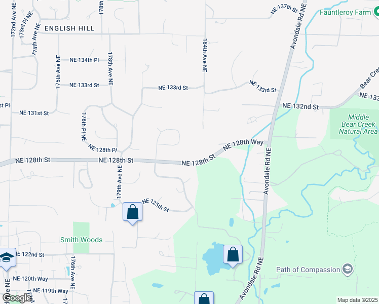 map of restaurants, bars, coffee shops, grocery stores, and more near 12900 182nd Ave NE in Redmond