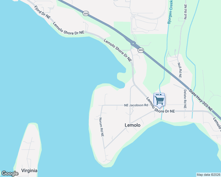 map of restaurants, bars, coffee shops, grocery stores, and more near 16669 Brauer Road Northeast in Poulsbo