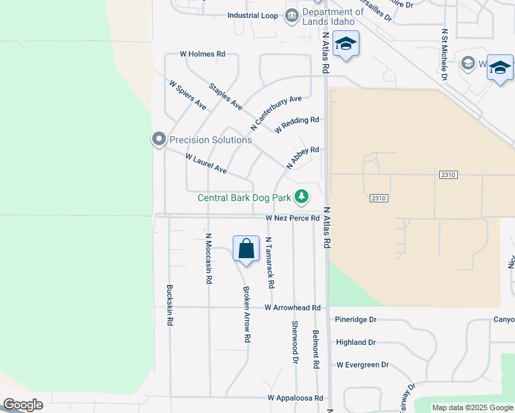 map of restaurants, bars, coffee shops, grocery stores, and more near 4075 North Abbey Road in Coeur d'Alene