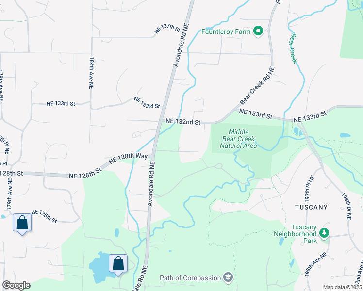 map of restaurants, bars, coffee shops, grocery stores, and more near 19004 Northeast 130th Street in Redmond