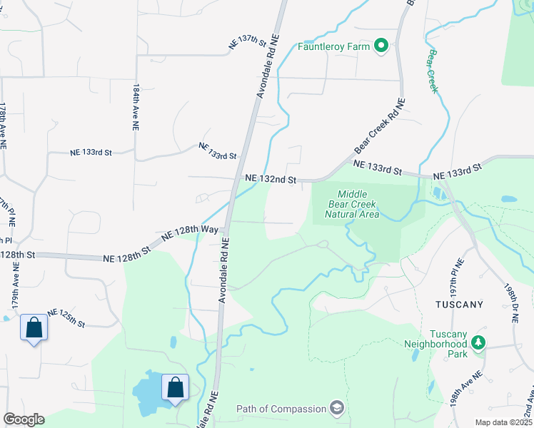 map of restaurants, bars, coffee shops, grocery stores, and more near 19004 Northeast 130th Street in Redmond