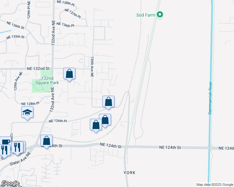 map of restaurants, bars, coffee shops, grocery stores, and more near 12911 139th Avenue Northeast in Kirkland
