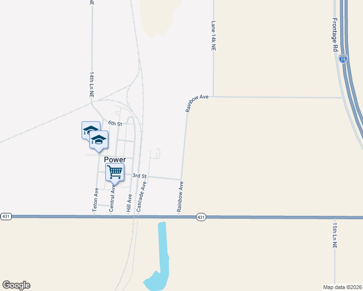 map of restaurants, bars, coffee shops, grocery stores, and more near 301-899 Rainbow Avenue in Power