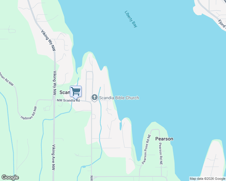 map of restaurants, bars, coffee shops, grocery stores, and more near 16871 Scandia Lane Northwest in Poulsbo