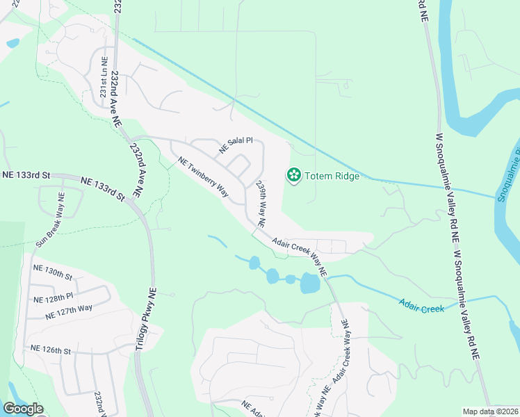 map of restaurants, bars, coffee shops, grocery stores, and more near 13233 239th Way Northeast in Redmond
