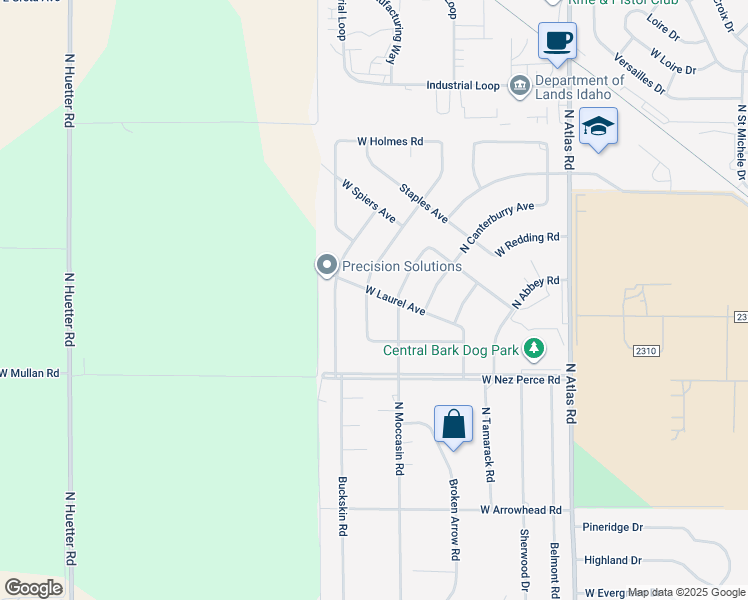 map of restaurants, bars, coffee shops, grocery stores, and more near 4212 West Laurel Avenue in Coeur d'Alene