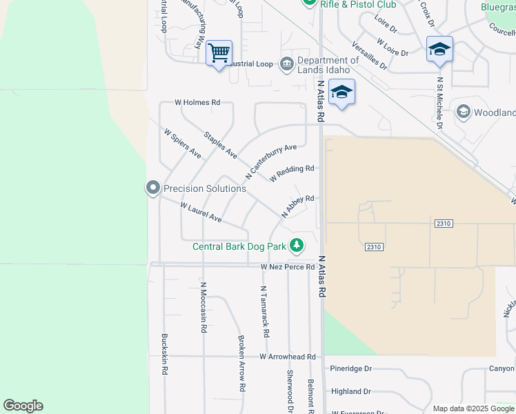 map of restaurants, bars, coffee shops, grocery stores, and more near 3914 West Spiers Avenue in Coeur d'Alene