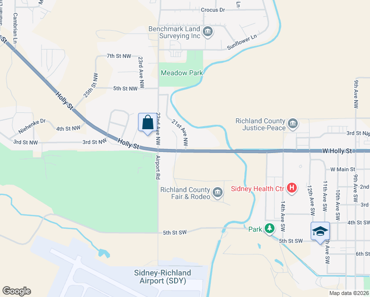 map of restaurants, bars, coffee shops, grocery stores, and more near 1826-2020 W Holly St in Sidney
