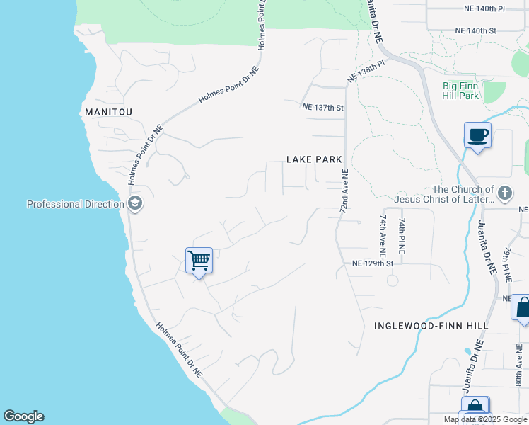 map of restaurants, bars, coffee shops, grocery stores, and more near 13220 68th Place Northeast in Kirkland