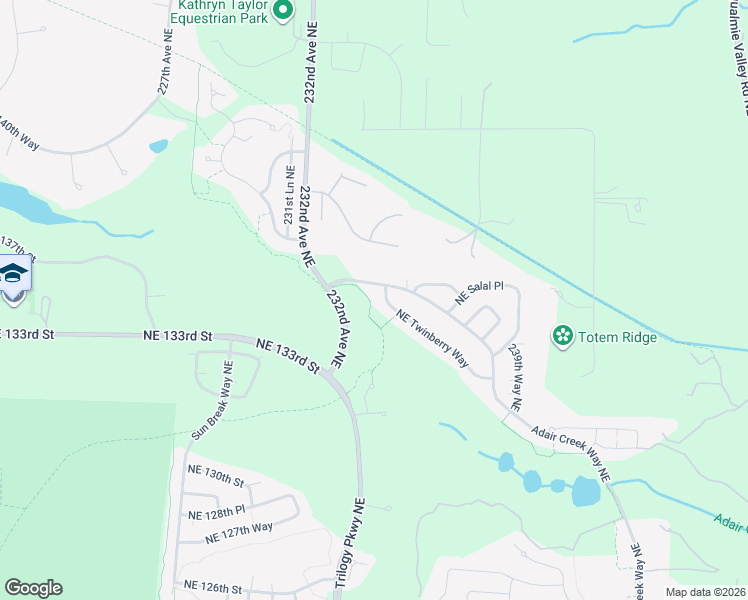 map of restaurants, bars, coffee shops, grocery stores, and more near 23511 Northeast Twinberry Way in Redmond