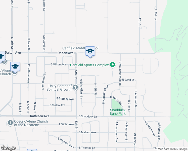 map of restaurants, bars, coffee shops, grocery stores, and more near 4301 East Cromwell Drive in Coeur d'Alene