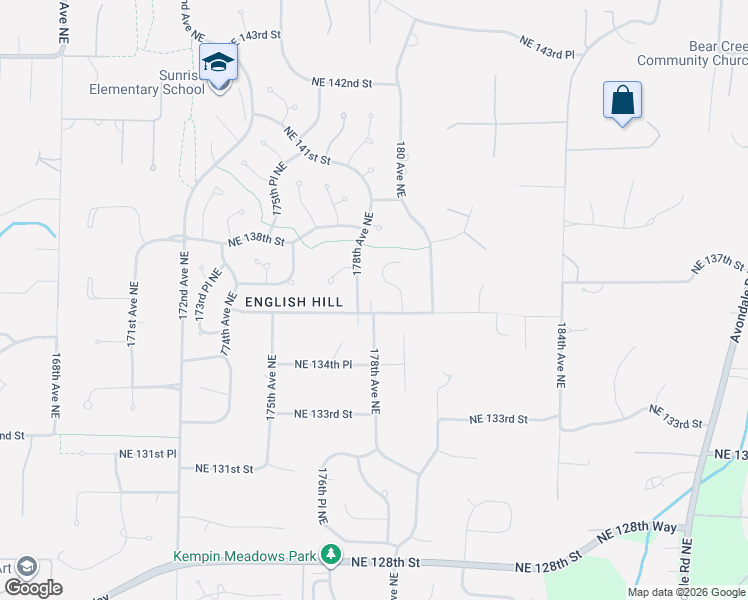 map of restaurants, bars, coffee shops, grocery stores, and more near 13621 179th Avenue Northeast in Redmond
