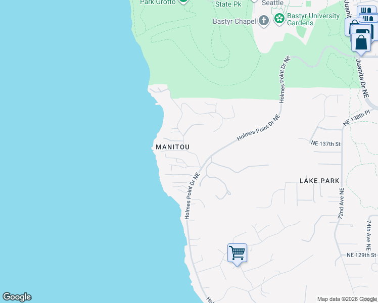 map of restaurants, bars, coffee shops, grocery stores, and more near 13603 62nd Avenue Northeast in Kirkland