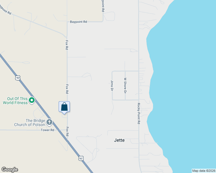 map of restaurants, bars, coffee shops, grocery stores, and more near 33921 Jims Drive in Polson