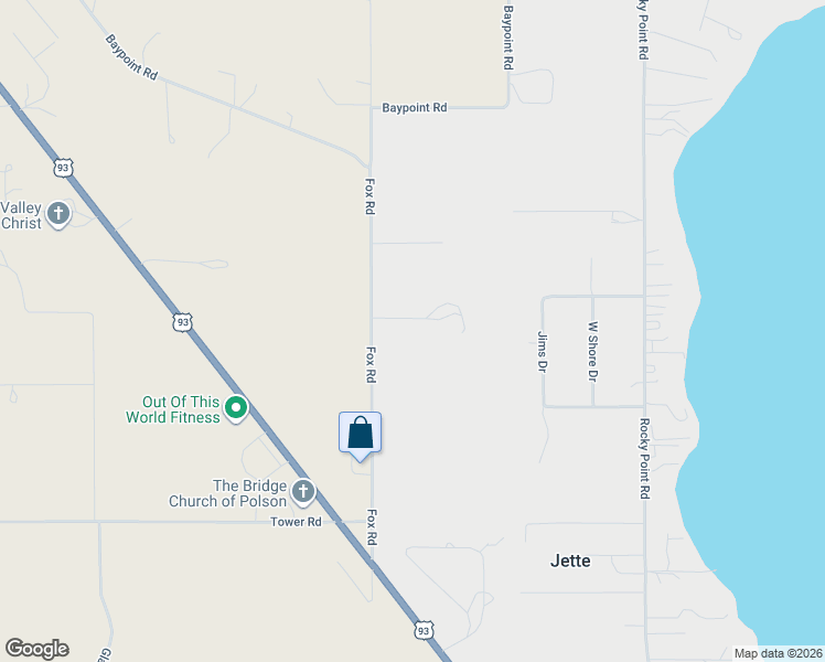 map of restaurants, bars, coffee shops, grocery stores, and more near 39873 Fox Meadow Lane in Polson