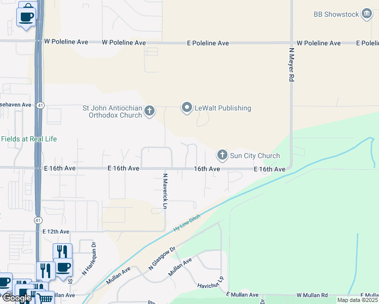 map of restaurants, bars, coffee shops, grocery stores, and more near 4879 East 16th Avenue in Post Falls