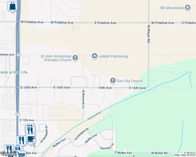 map of restaurants, bars, coffee shops, grocery stores, and more near 4879 East 16th Avenue in Post Falls