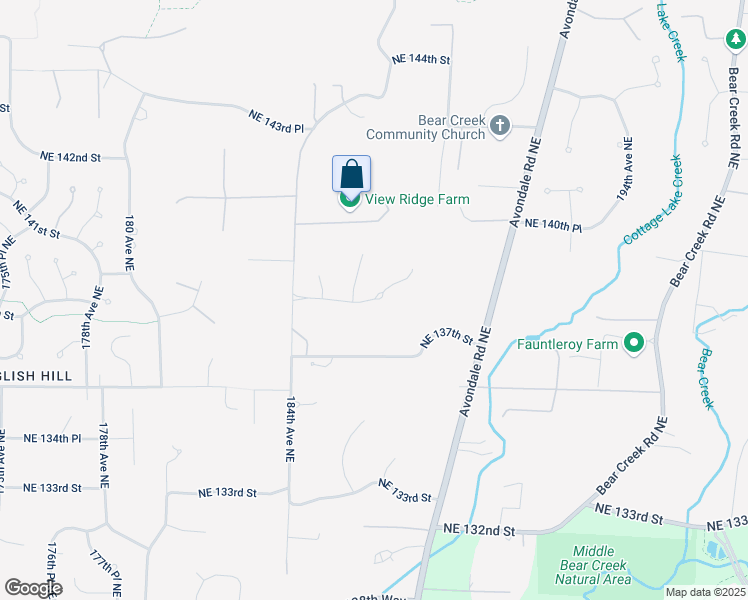 map of restaurants, bars, coffee shops, grocery stores, and more near 33027 Northeast 138th Street in Woodinville